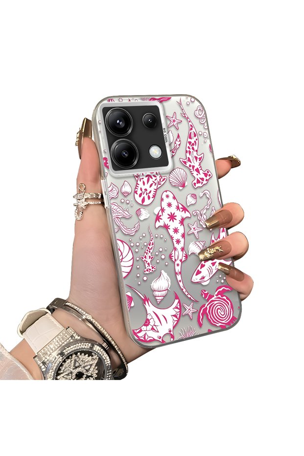 Xiaomi Poco X6 Compatible Hard Acrylic Back Silicone Edge Lens Protection Stylish Print Case