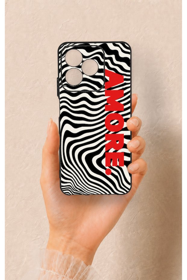 Realme C53 Compatible Zebra Amore Patterned Silicone Case