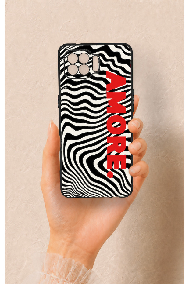 Oppo Reno 4 Lite Compatible Zebra Amore Patterned Silicone Case