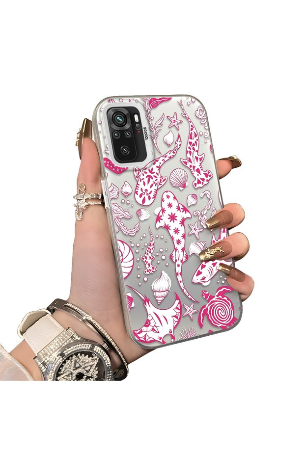 Xiaomi Poco M5S Compatible Hard Acrylic Back Silicone Edge Lens Protection Stylish Print Case