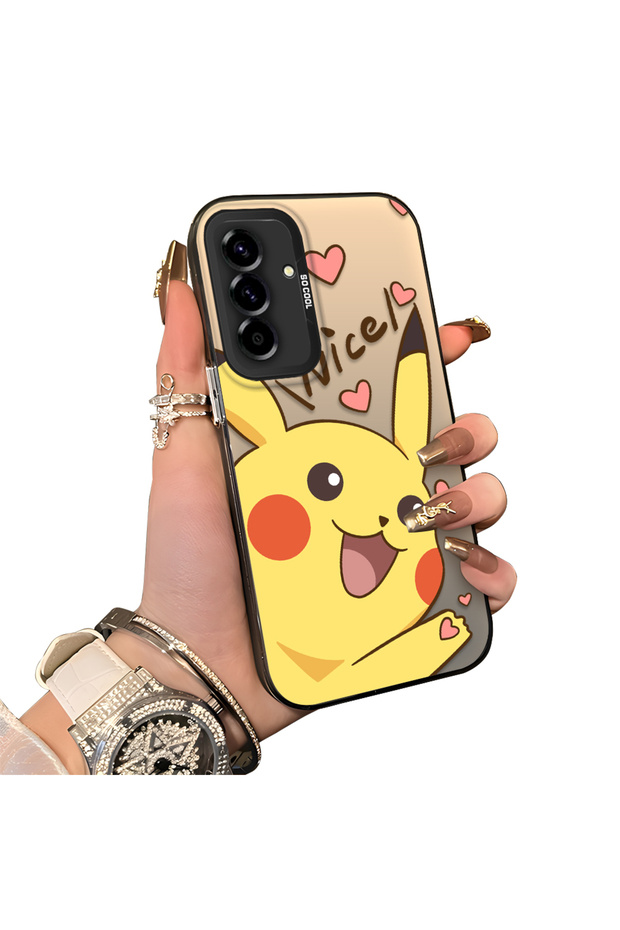 Samsung Galaxy A36/A56 Compatible Hard Acrylic Back Silicone Edge Lens Protection Cartoon Case