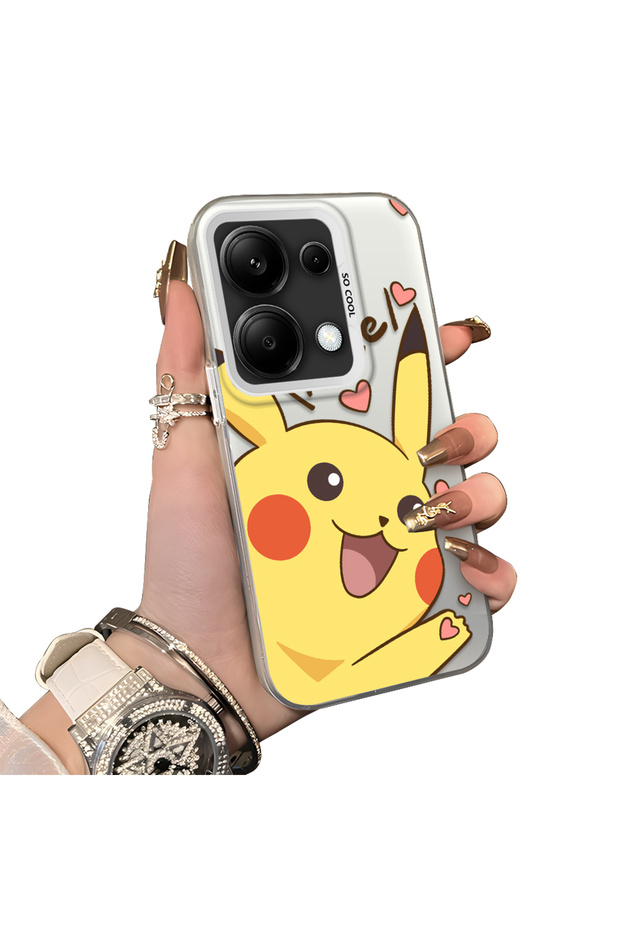 Xiaomi Poco M6 Pro 4g Compatible Hard Acrylic Back Silicone Edge Lens Protection Cartoon Case