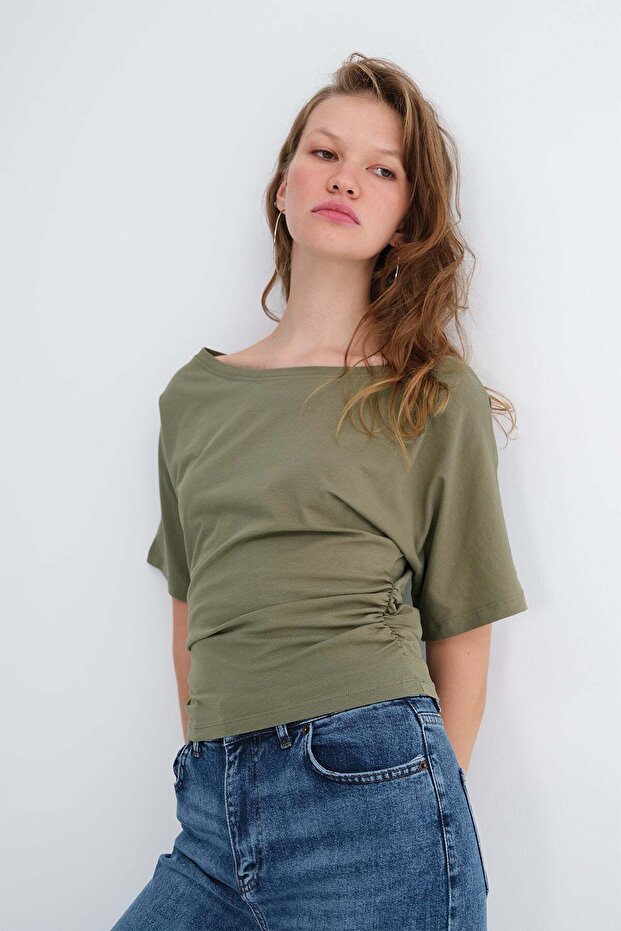 Side Gathered T-Shirt P1913