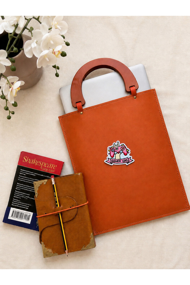 Leather lap top bag