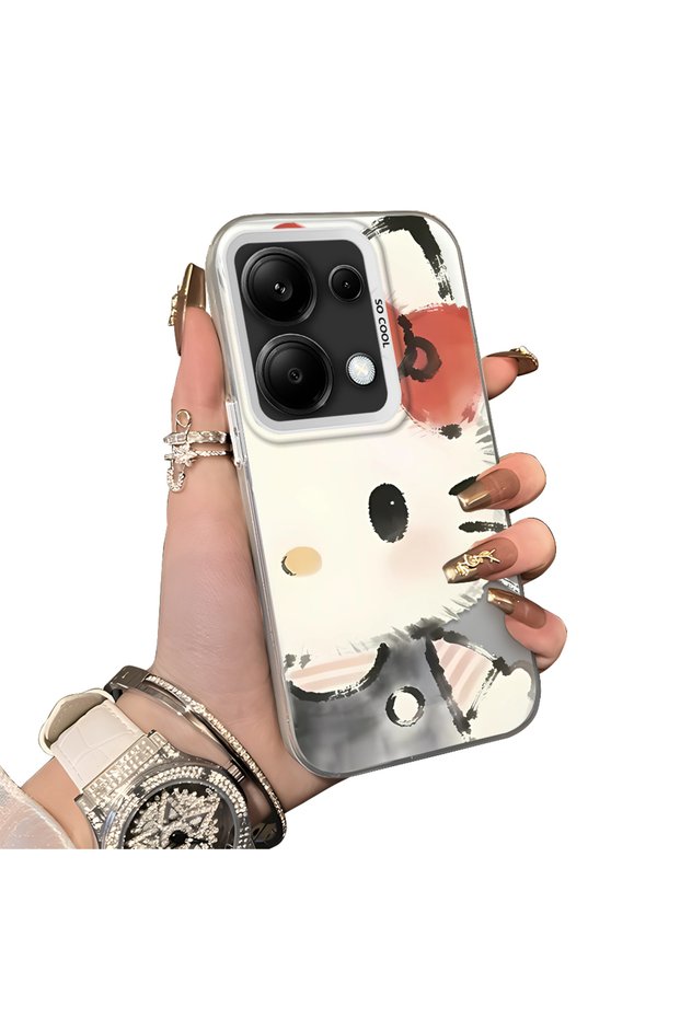 Xiaomi Redmi Note 13 Pro 4g Compatible Hard Acrylic Back Silicone Edge Lens Protection Kitty Case