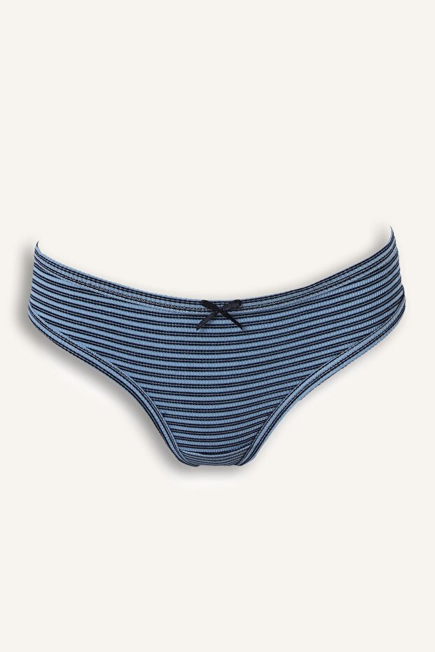Bow Detailed Striped Ribbed Panties I3878Ax26Au