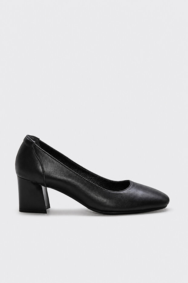 Genuine Leather Women's Thick Heeled Shoes 064Za372