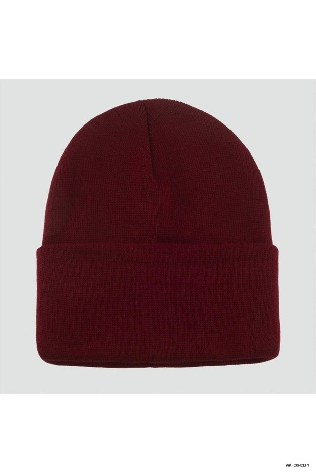 CONCEPTA Double-Layer, Premium-Quality Colored Beanie - Beanie and Gloves (170605) - Burgundy