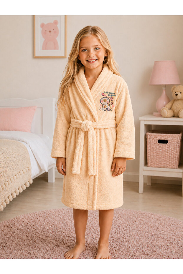Hooded Children's Bathrobe 100% Cotton – Yavruağzıköpüş (6-8 Years Old)