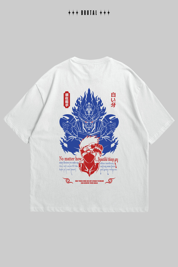 Naruto Kakashi & Susanoo Back Printed Anime T-Shirt Oversize Unisex