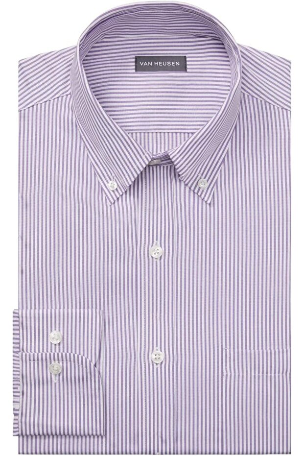 Men's formal shirt regular fit striped button down collar