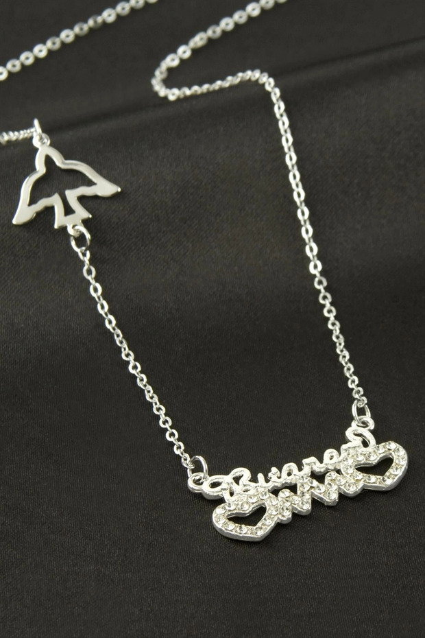 Heart Rhythm Luck Necklace with Bitanem Written on It