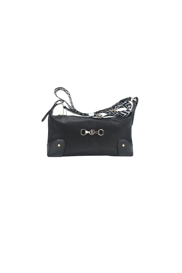 Dukidaso Black Velvet Detailed Luxury Shoulder and Shoulder Bag | Summer Mt1540 Black Single Compartment Zipper Pocket