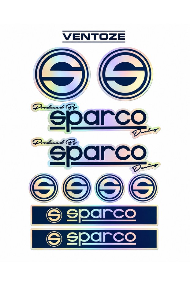 Hologram Decorative Sticker Set 10 Pieces | Vehicle Automobile Motorcycle Logo Lettering Strip Sticker Decal