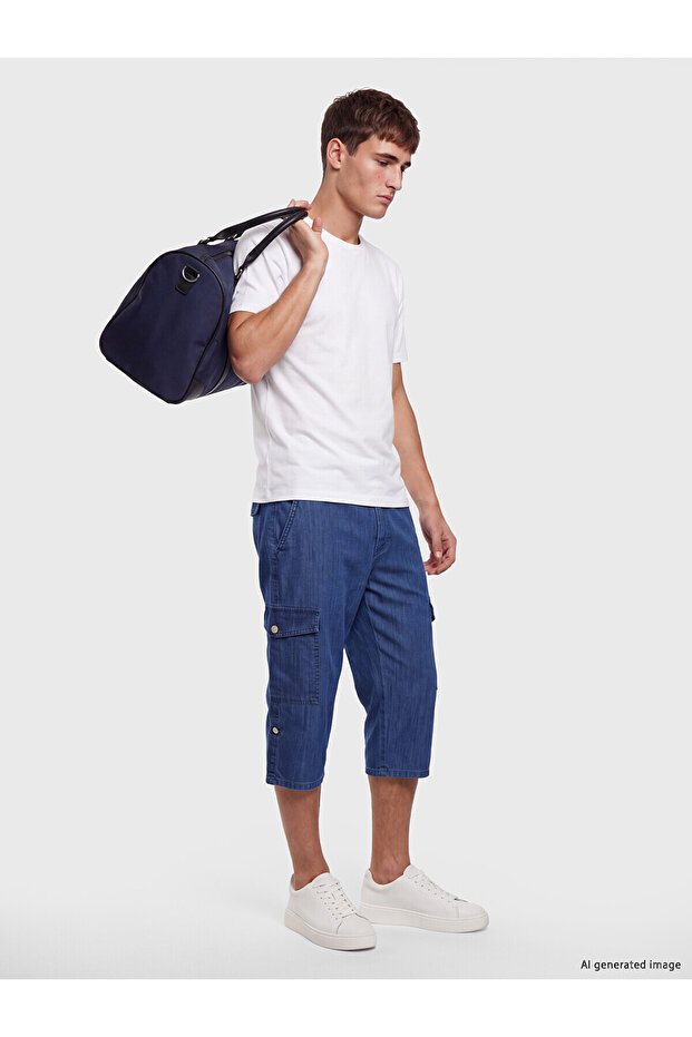 Nevavm Regular Fit Men's Jean Shorts with Difference