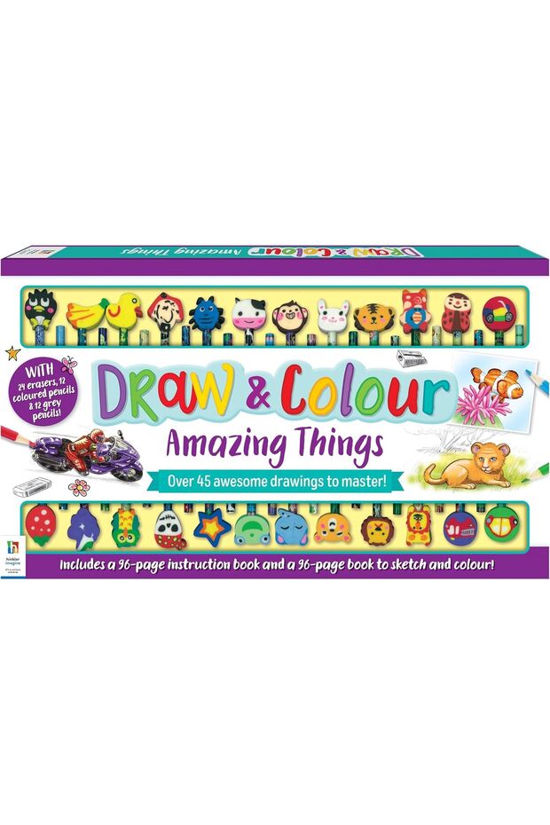 Draw and Colour Amazing Things 24-Pencil Set