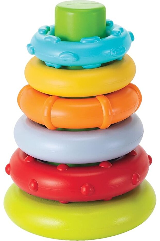 Stacking Toy Rock'N' Sak Ring for Education and Skill Development by Infantino, Polyester, Multiple Colors