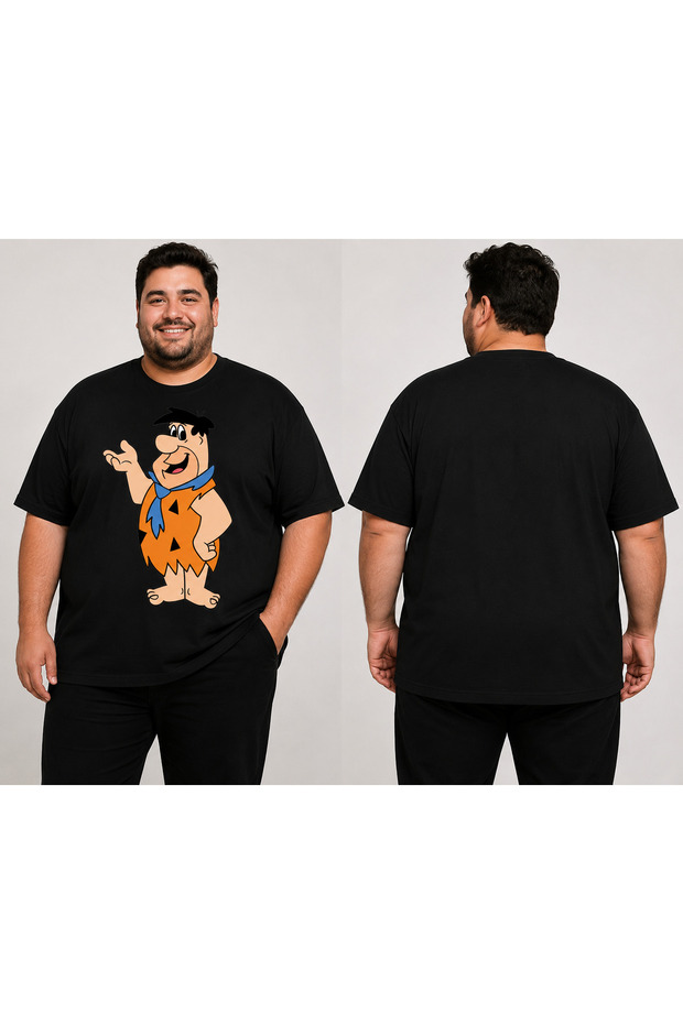 Men's Oversize T-Shirt Fred Printed 100% Cotton T-Shirt Large Size Comfortable Fit