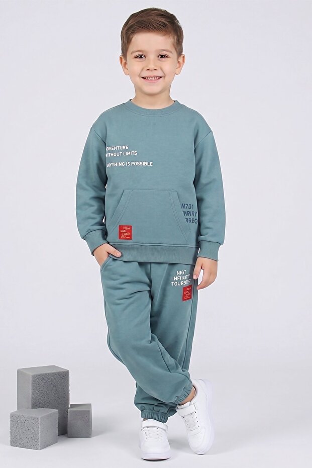 Boys' Printed Sweatshirt and Jogger Pants Tracksuit Set