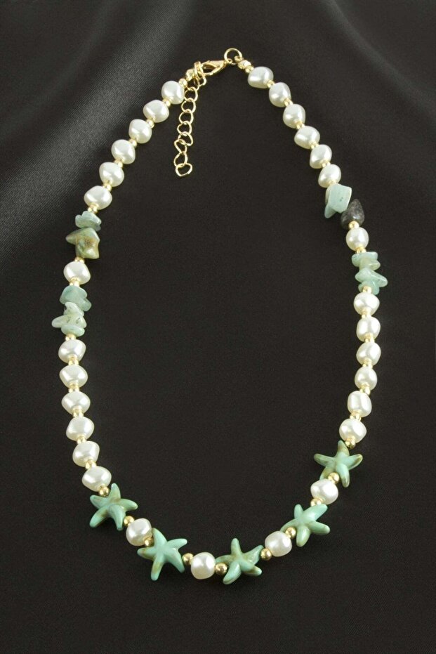 Starfish Broken Natural Stone Pearl Necklace Ilkel-Bjt940