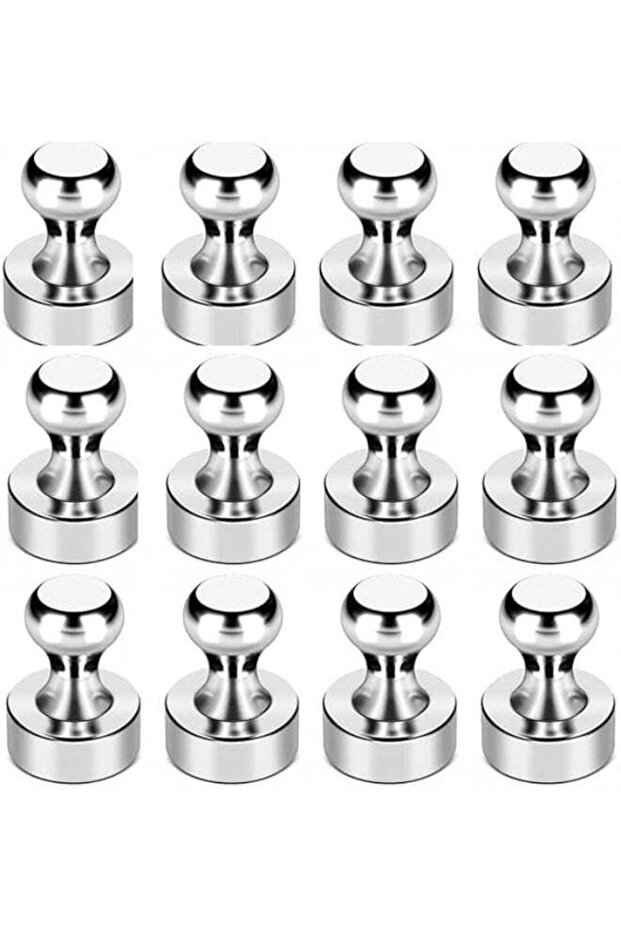 Metal Neodymium Magnetic Push Pins - 12 x 16 mm (Pack of 12)