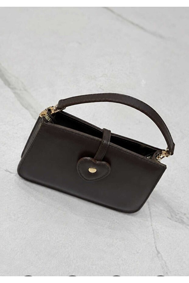Women's Heart Detail Chain Strap Hand and Shoulder Bag