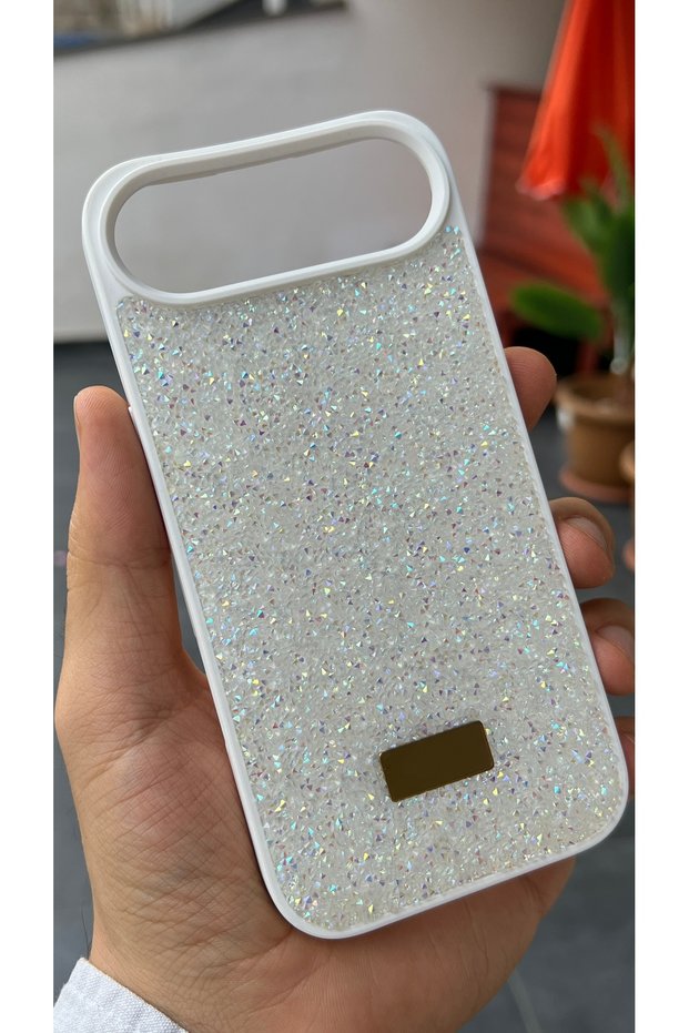 iPhone 17 Air Compatible - Shiny with a Stone-Like Appearance (Velvet on the Inside) Soft Sided Phone Case