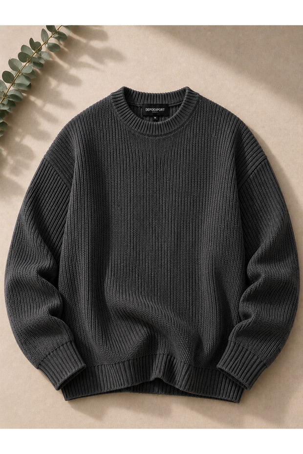 Men's Premium Oversize Soft Crew Neck Knit Sweater