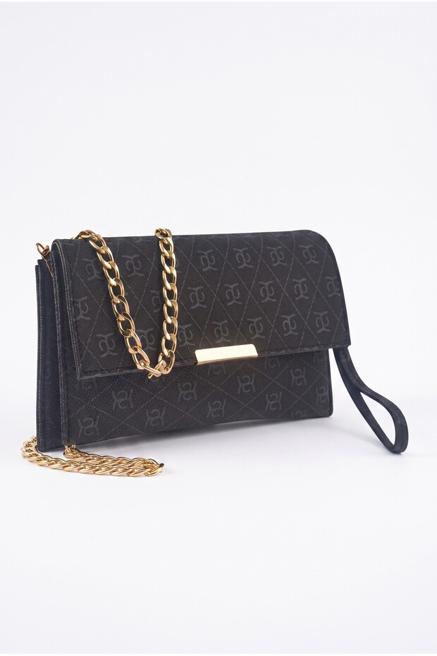 Eli̇nor-Women's Shoulder Bag with Chain Strap and Patterned Cover