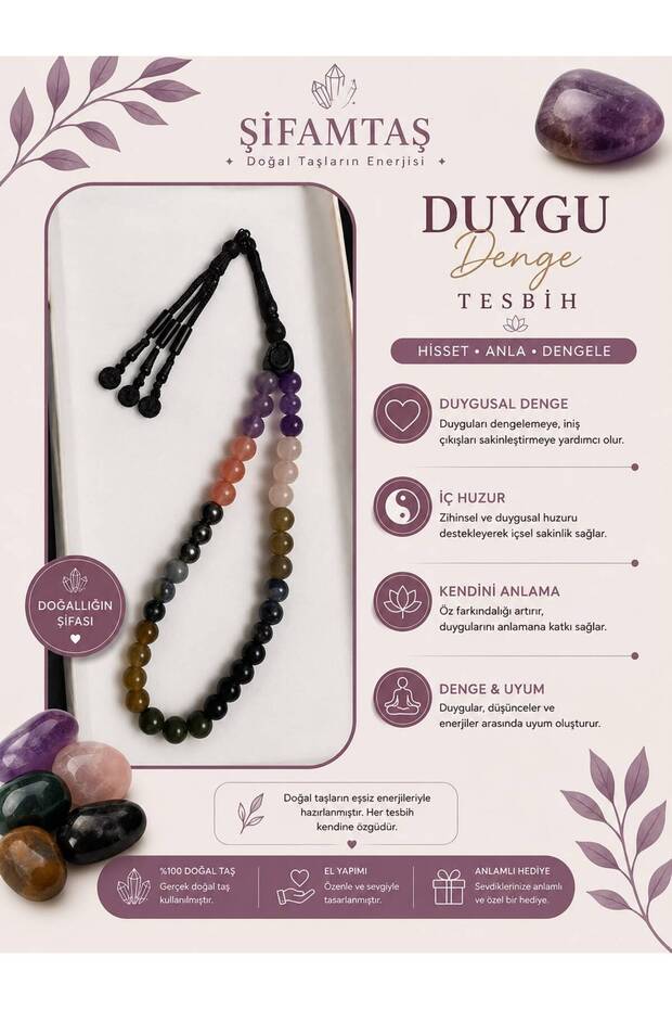 Emotional Balance Natural Stone Prayer Beads