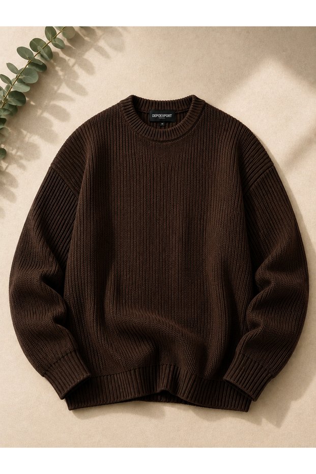 Men's Premium Oversize Soft Crew Neck Knit Sweater