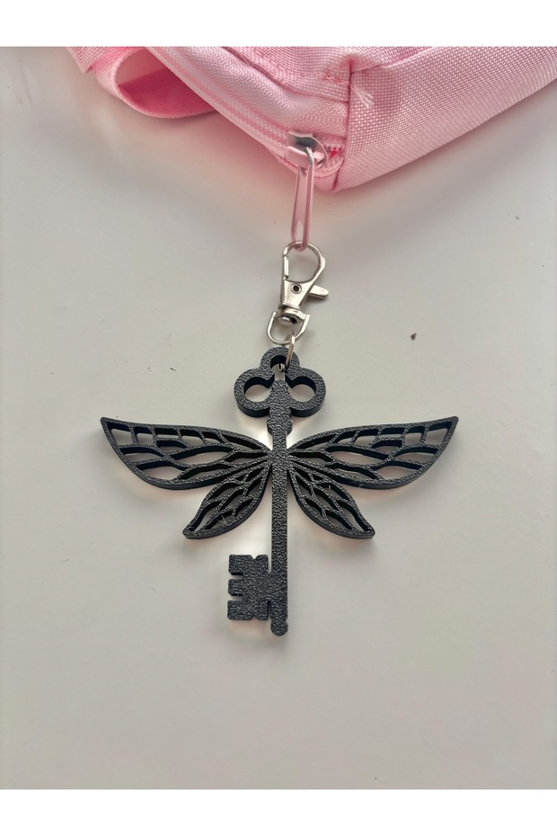 Fairycore Winged Bag Charm with Key - Bag Ornament - Couquette Winged Bag Charm - Flying Key Charm