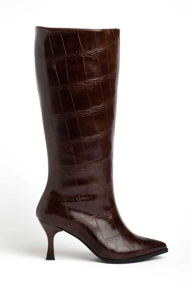 Salerno Brown Pointed Toe Women's Heeled Boots