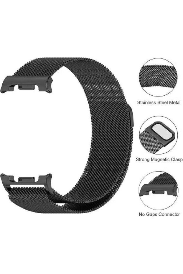 ZOOMEE Metal Bands Compatible with Samsung Galaxy Watch 8 40mm/44mm/Classic 46mm 2025, Stainless Steel Metal Mesh Loop Adjustable Magnetic Wristband Replacement Straps for Women Men black