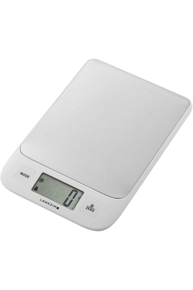 ميزان طعام من لوازم - رمادي- ميزان وزن رقمي حتى 5000 جم بدقة 0.1 جم مع شاشة LCD - تحويل متعدد الأوضا