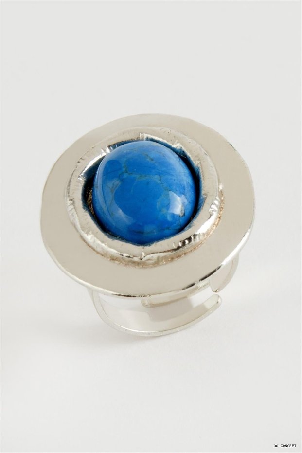 CONCEPTA Oval Turquoise Stone Ring (235840) Silver-Colored
