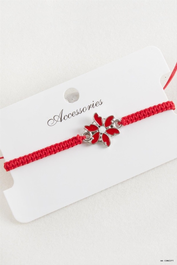 CONCEPTA Daisy Macramé Braided (161947) Bracelet, Red