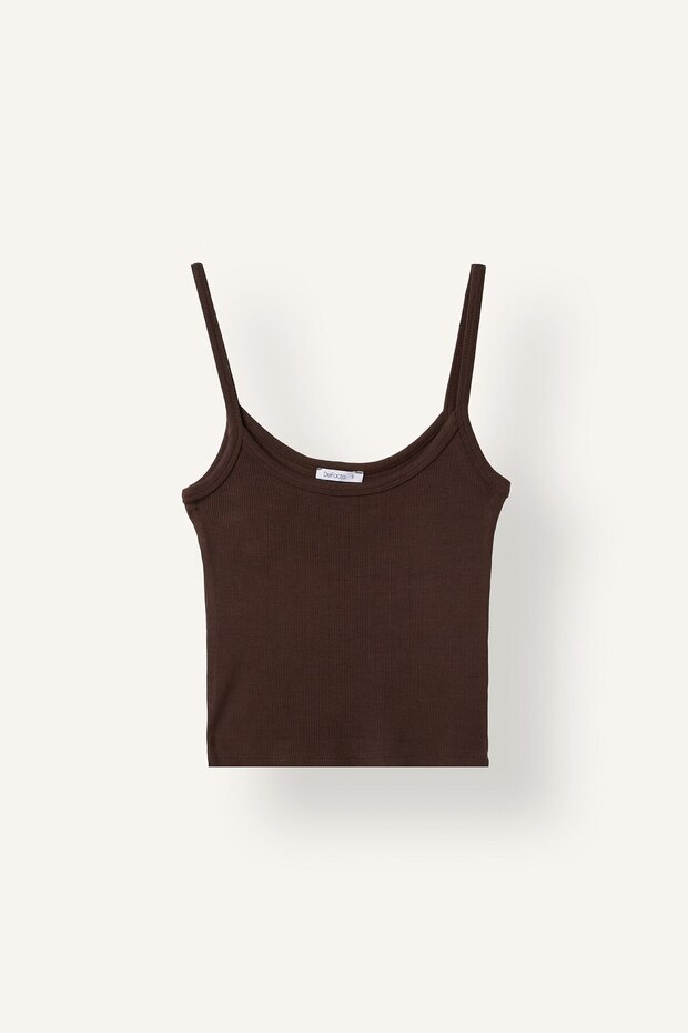 Fitted U-Neck Ribbed Camisole Undershirt I2410Ax26Au