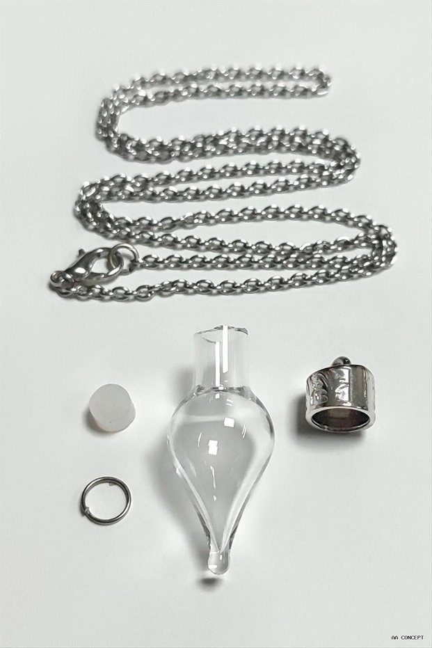 CONCEPTA Hollow Glass Live Necklace (212541) Silver Color