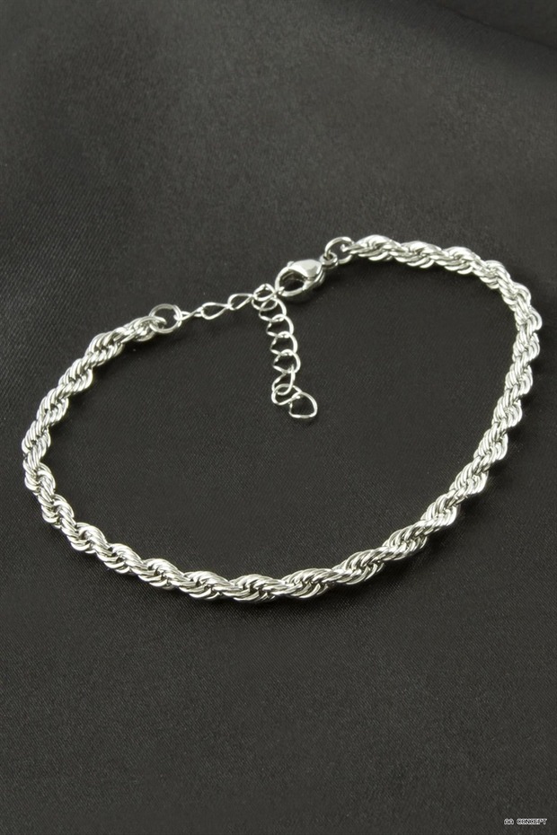 CONCEPTA Thick Twisted Steel Bracelet (212502) Silver Color