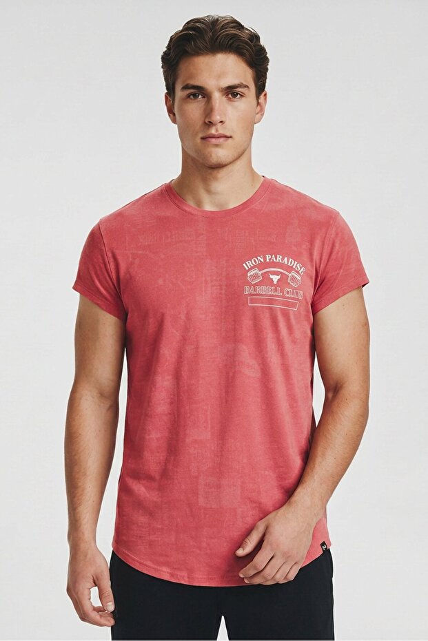 Men Loose Fit Cap Sleeve Training T-Shirt, Pale Red