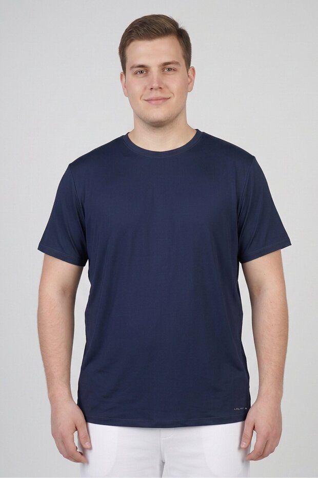 Men Sportswear Fit Short Sleeve Training T-Shirt, Navy Blue