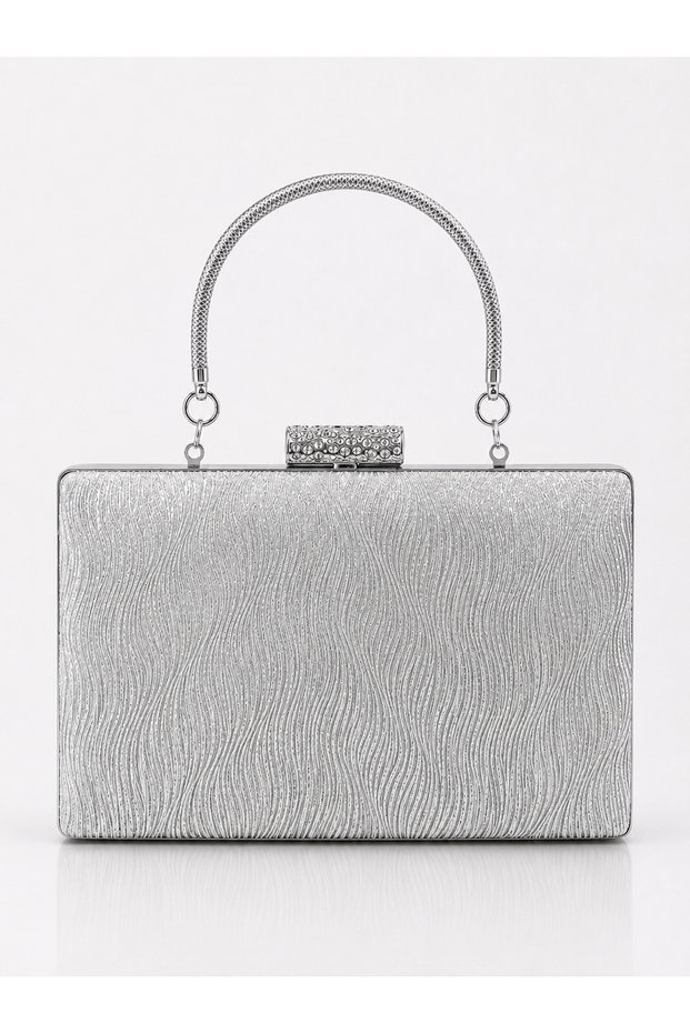 Vrl Women's Evening Dress Portfolio Bag Wavy Silver 278