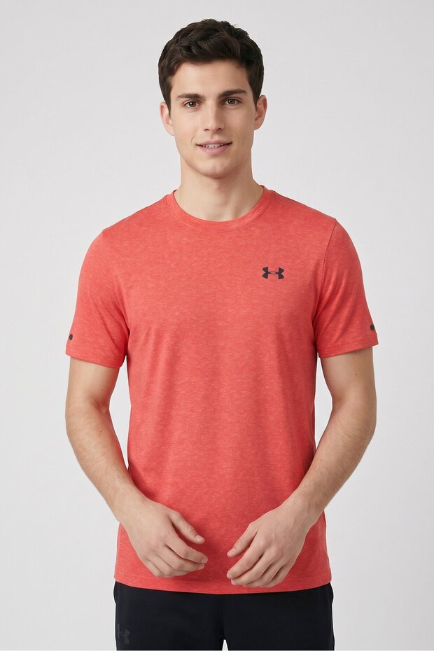 Men Fitted Short Sleeves Training T-shirt, Orange