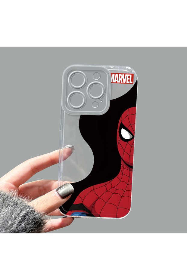 iPhone 14 Pro Compatible Camera Protected Anti-Shock Aesthetic Print Patterned Transparent Silicone Case