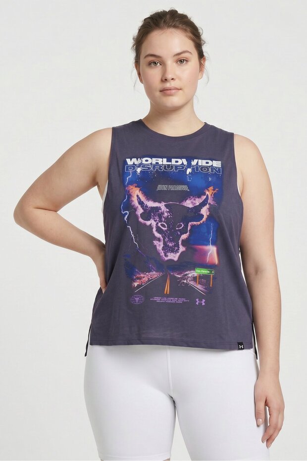 Women Loose Fit Sleeveless Training Tank Top, Dark Purple