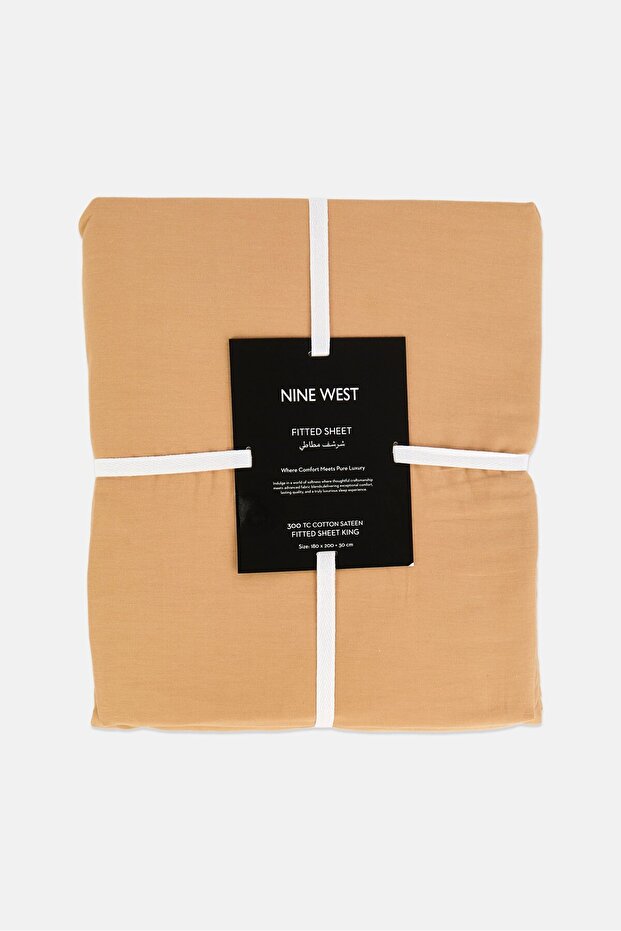 King Size Fitted Sheet 180 x 200 cm, Tan