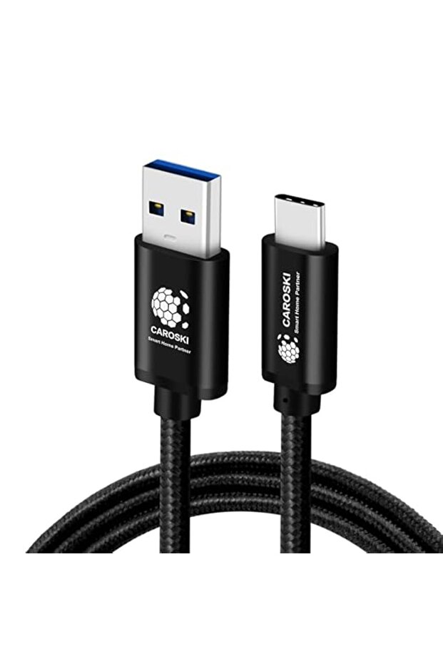 كابل USB-A إلى USB-C للشحن السريع 3 أمبير - سلك شحن USB-C مضفر متوافق مع آيفون 15 وسامسونج