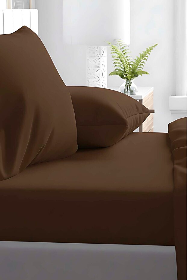 Poplin 100% Cotton 63 Thread Kumai Single Fitted Sheet Set with Pillowcase