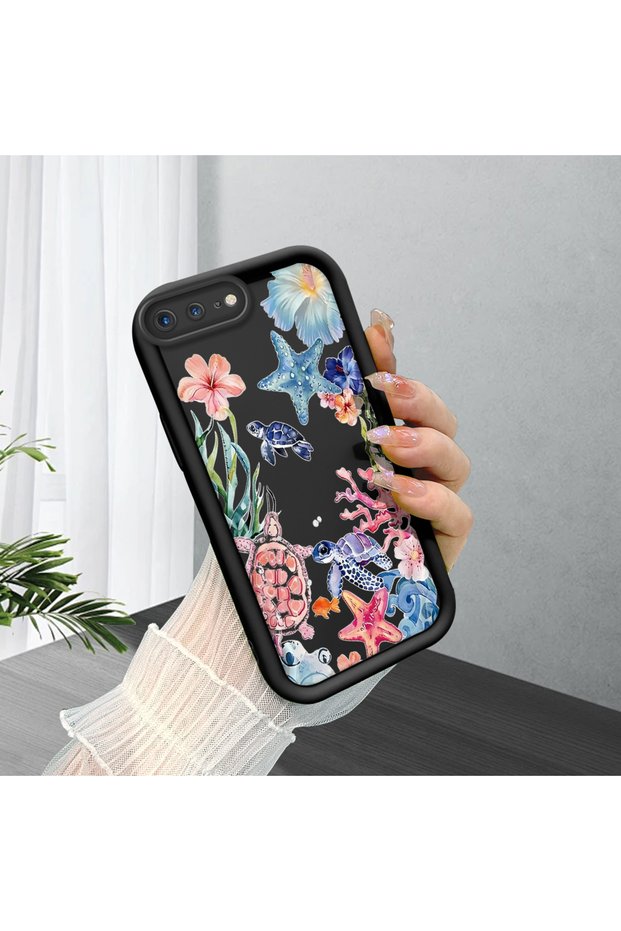 Black Silicone Case Compatible with iPhone 7 Plus/8 Plus, Shockproof with Camera Protection
